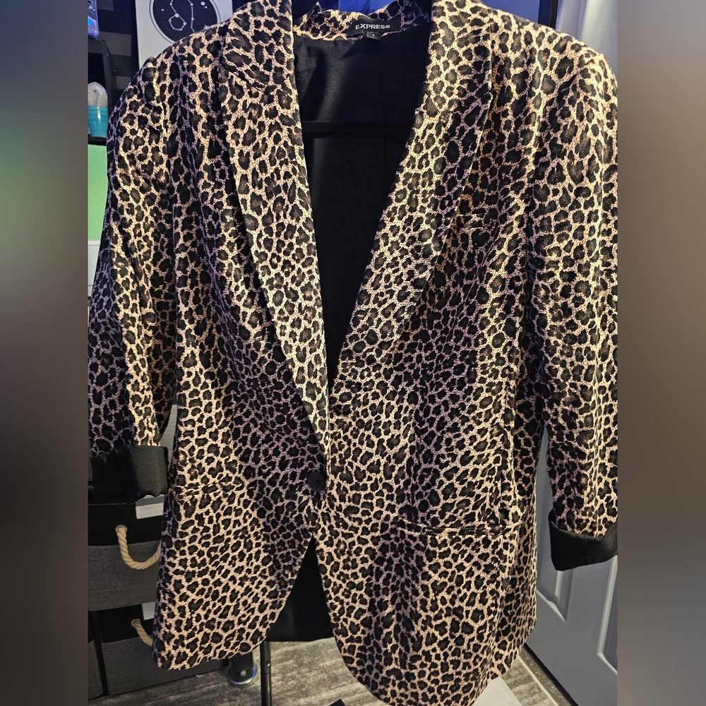 Express Leopard  Print Women's Blazer